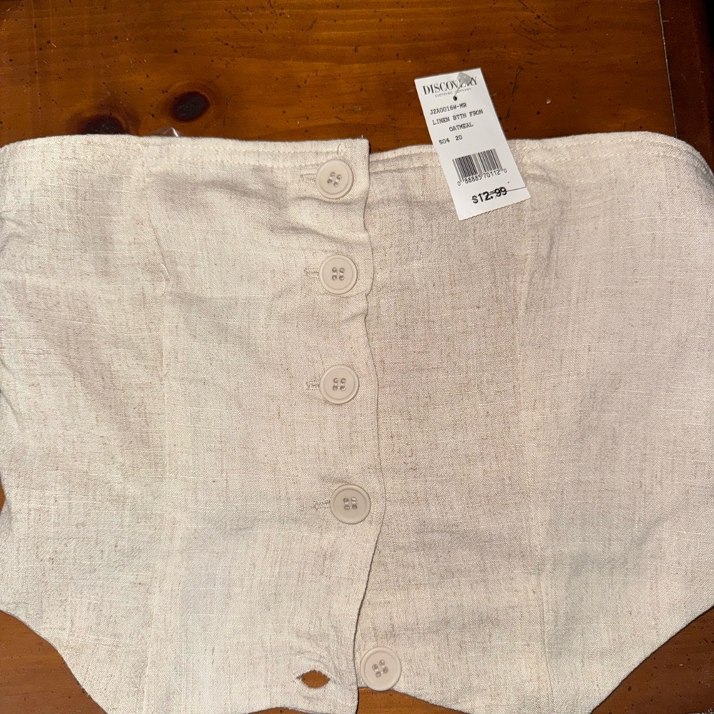 Women's Cream Button-Up tube top